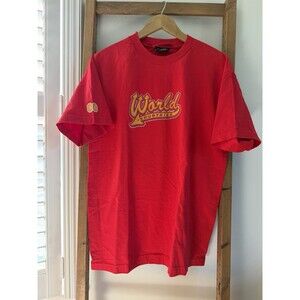 VTG Y2K World Industries Puff Print Logo Shirt Size Large 00 2000s Arm Hit